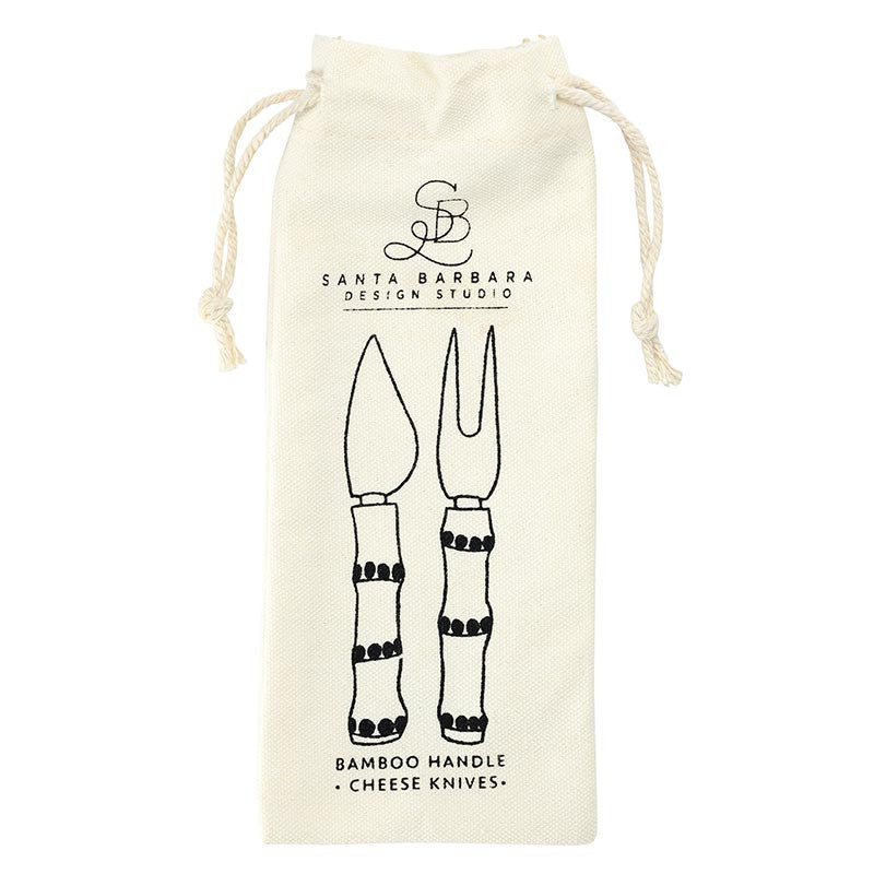 Bamboo Handle Cheese Knives - Set of 2