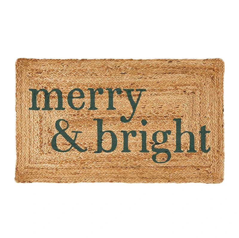 Face to Face Jute Doormat - Merry &amp; Bright