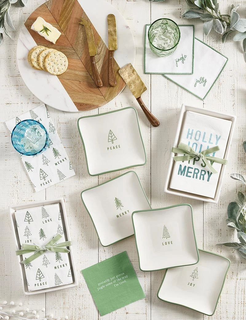 Face to Face Embroidered Cotton Coasters - Set of 6