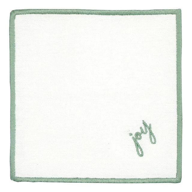 Face to Face Embroidered Cotton Coasters - Set of 6