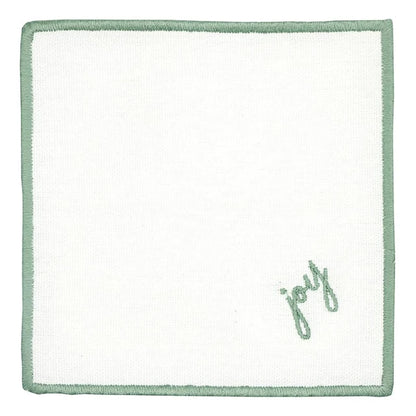 Face to Face Embroidered Cotton Coasters - Set of 6