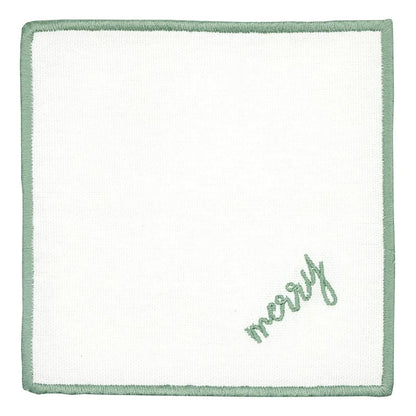Face to Face Embroidered Cotton Coasters - Set of 6
