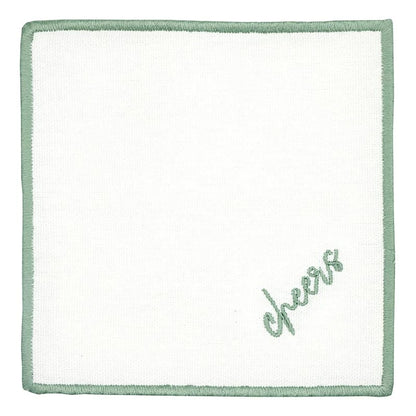 Face to Face Embroidered Cotton Coasters - Set of 6