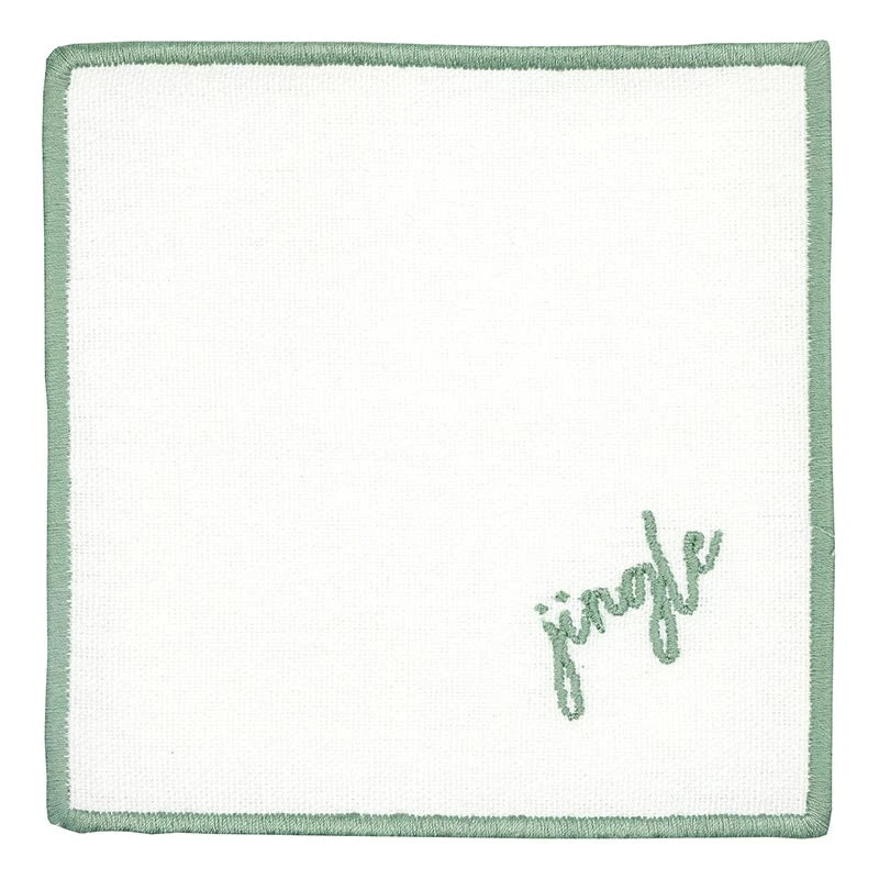 Face to Face Embroidered Cotton Coasters - Set of 6