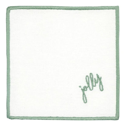 Face to Face Embroidered Cotton Coasters - Set of 6