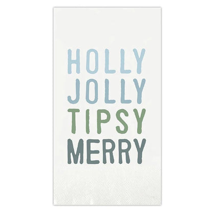 Face to Face Ceramic Tray + Guest Napkins - Holly Jolly