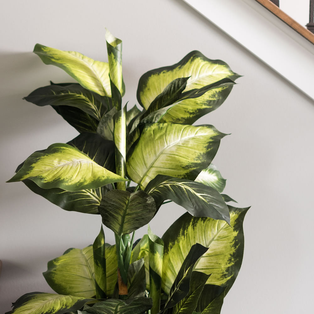 40" Artificial Green and White Dieffenbachia