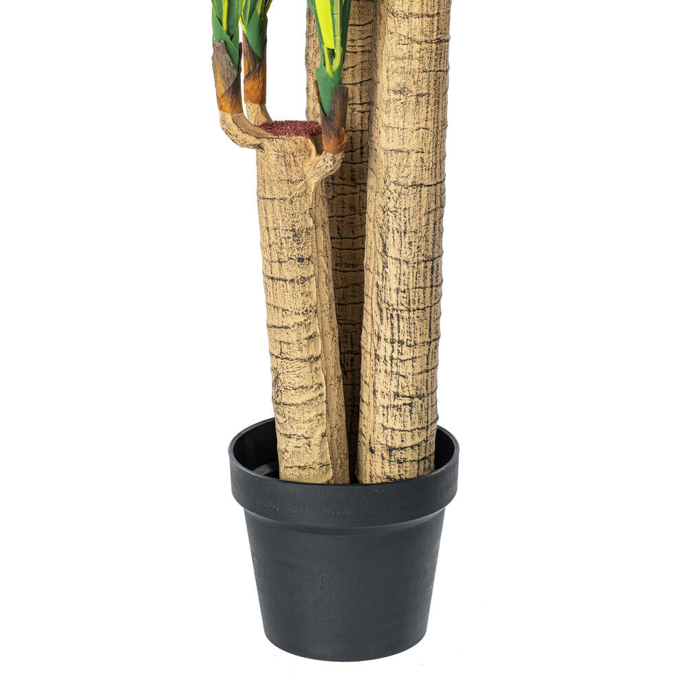52" Artificial Potted Green and Yellow Real Touch Dracaena Tree