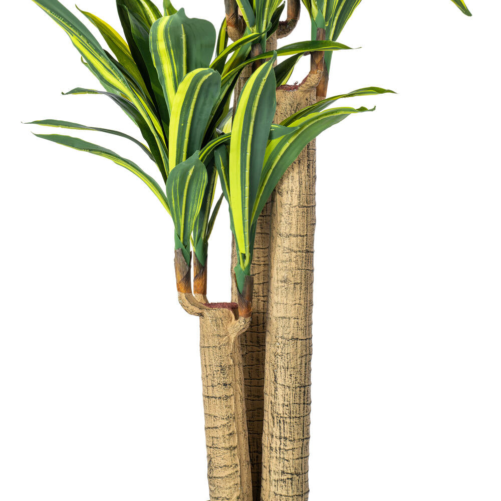52" Artificial Potted Green and Yellow Real Touch Dracaena Tree