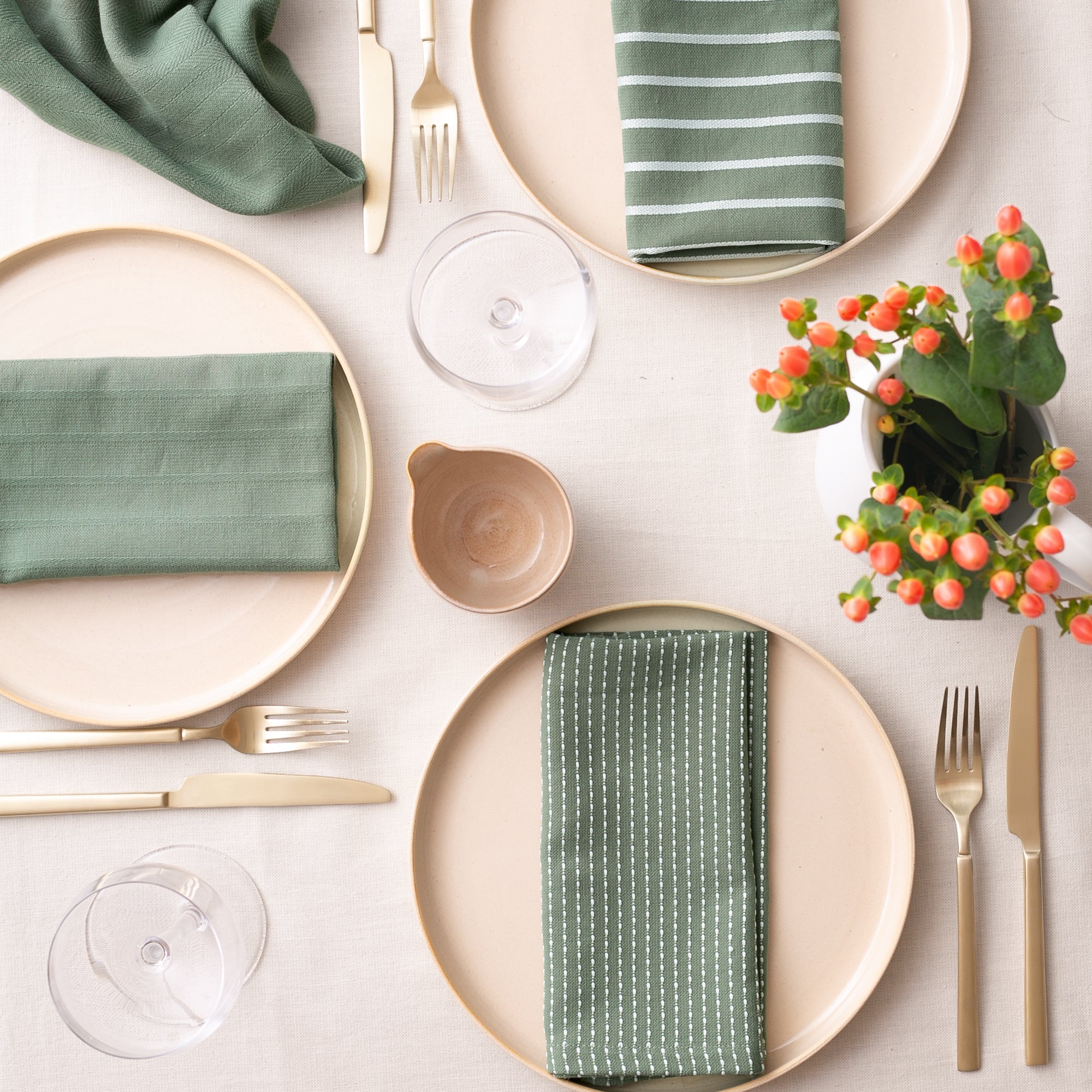 To Each Their Own napkin set - Kale &amp; White