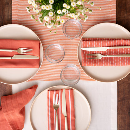 To Each Their Own napkin set - Papaya &amp; White