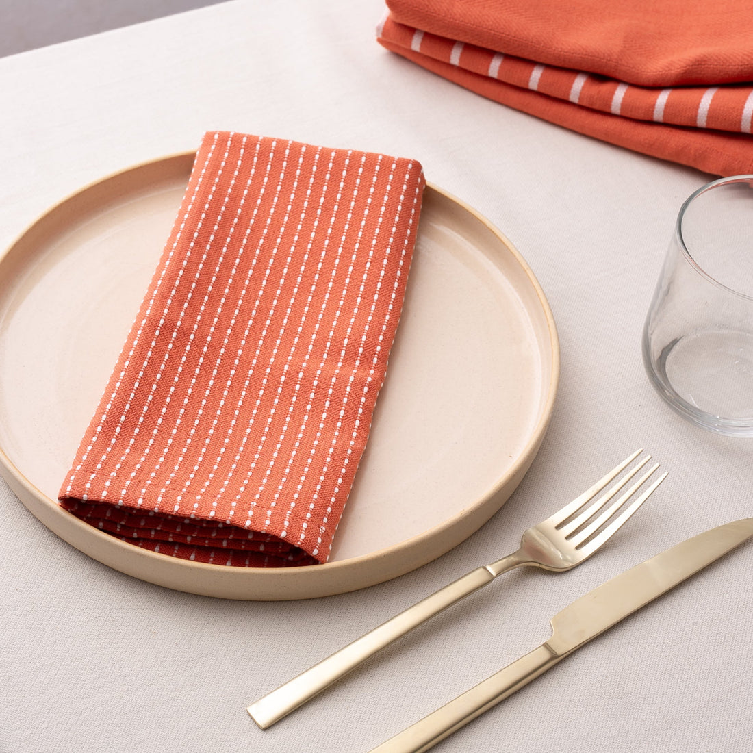 To Each Their Own napkin set - Papaya &amp; White