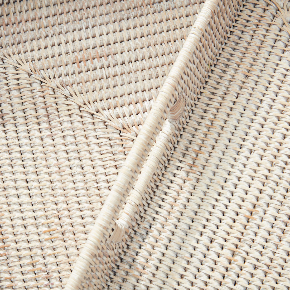 Burma Rattan Ottoman Trays, Set of 3- Whitewash