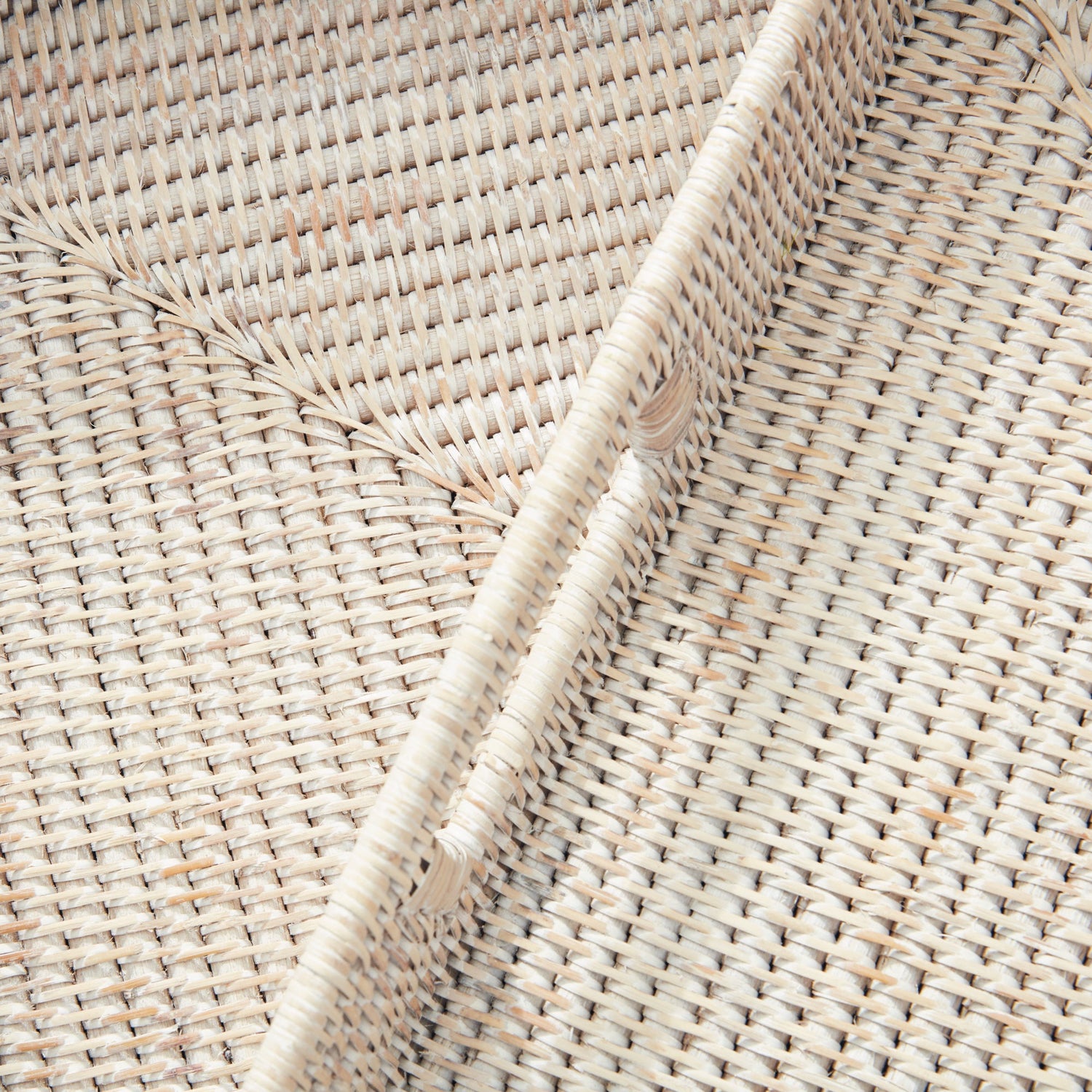 Burma Rattan Ottoman Trays, Set of 3- Whitewash