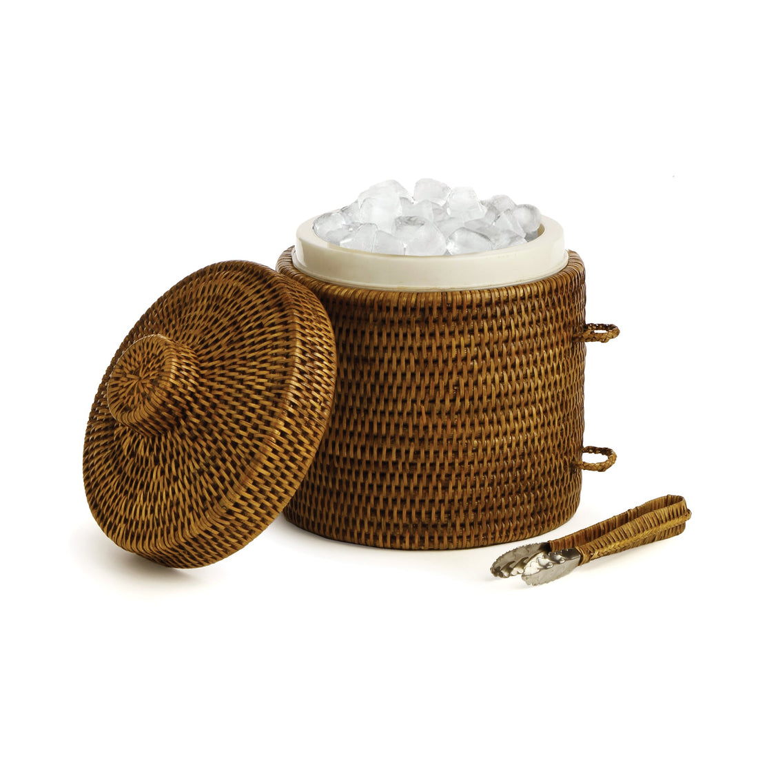 Burma Rattan Ice Box &amp; Tongs