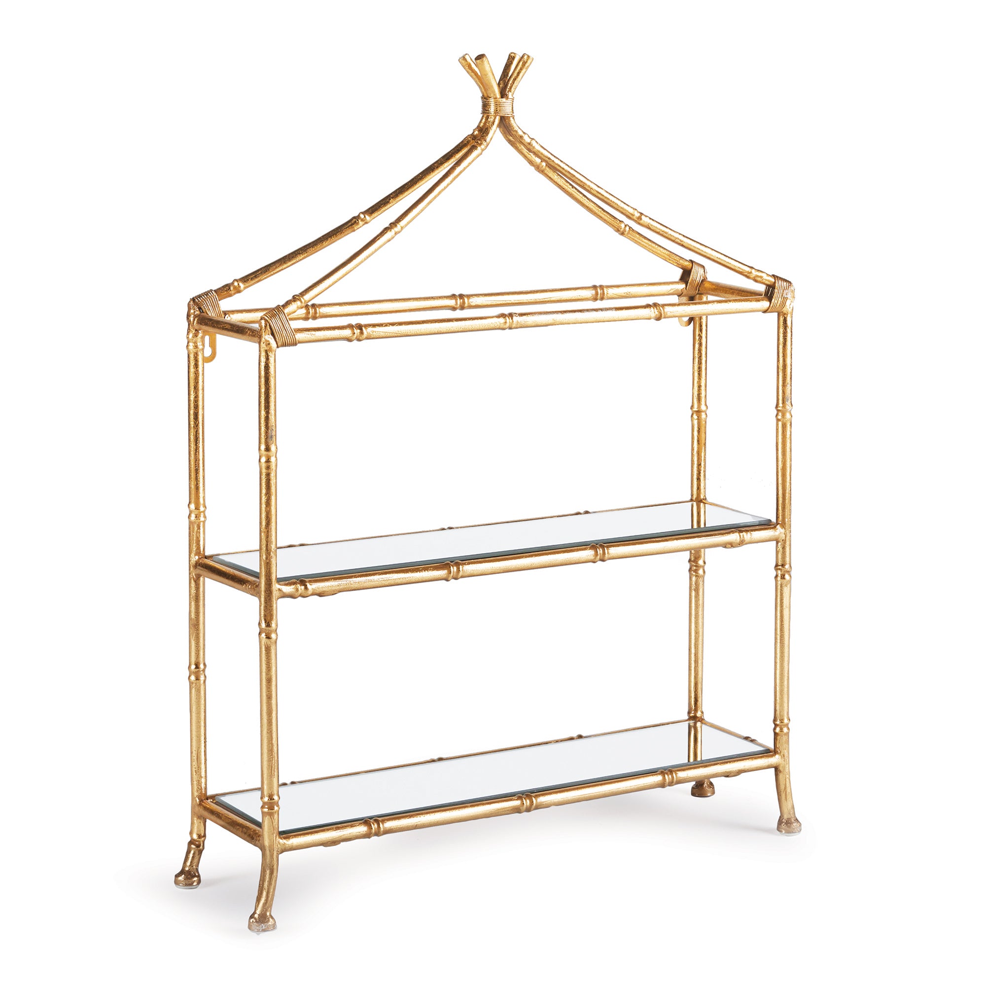 Daphne 2-Tier Curio Shelf- Gold
