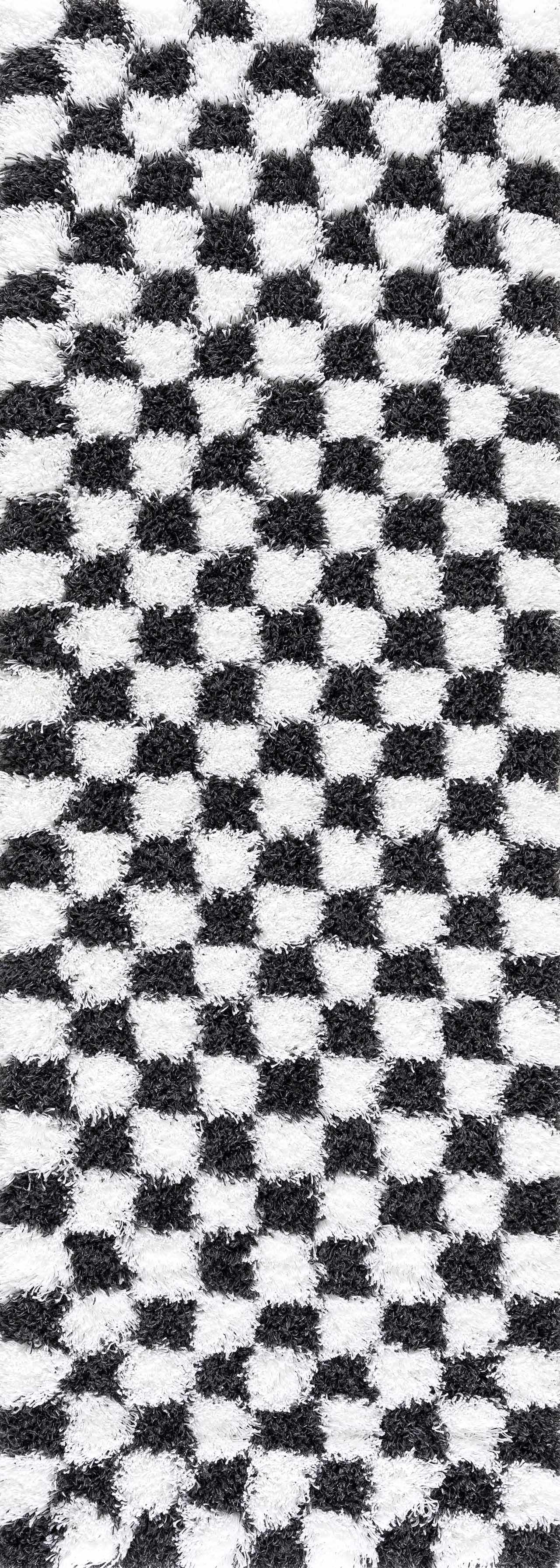 Atira Black &amp; White Checkered Area Rug
