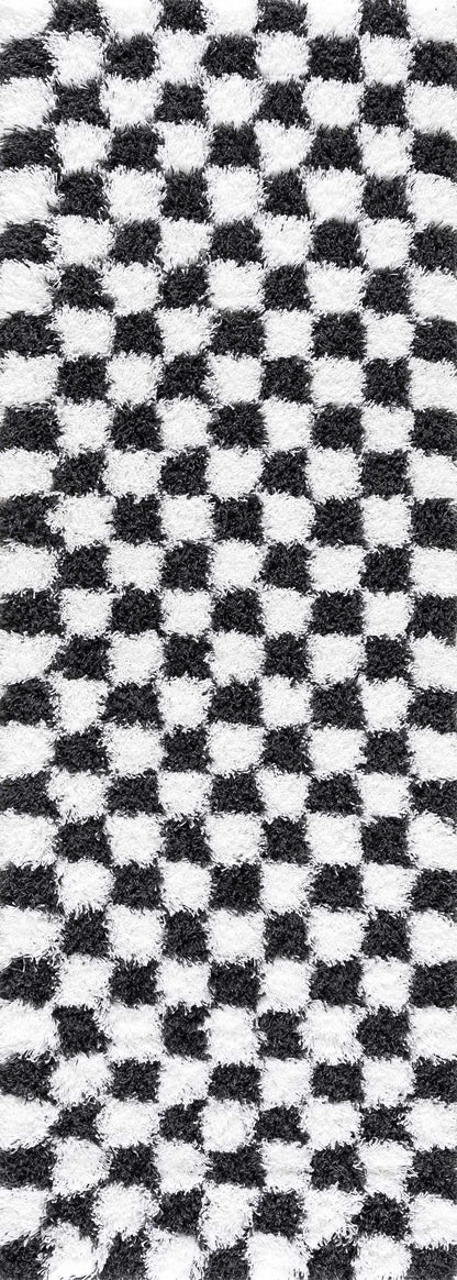 Atira Black &amp; White Checkered Area Rug