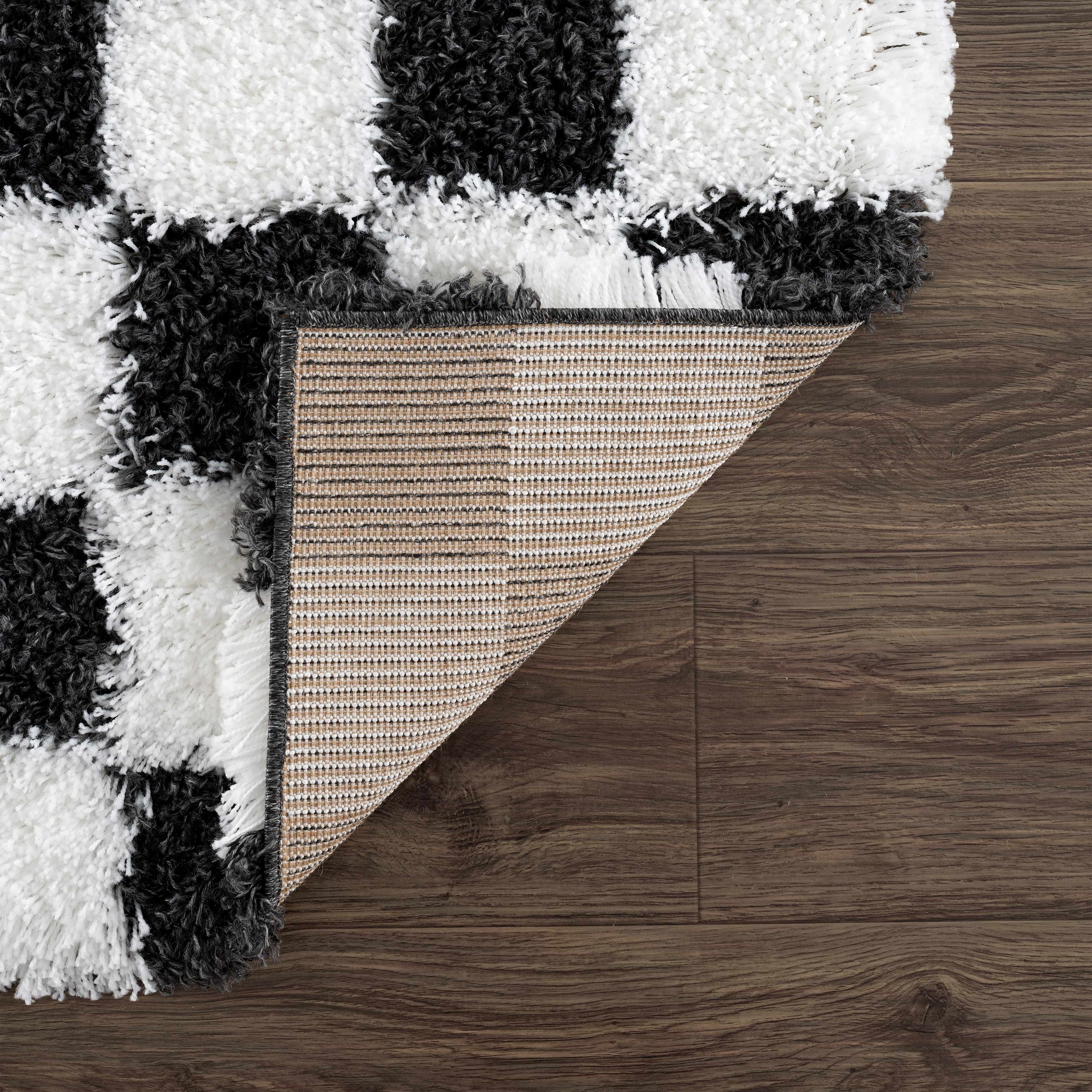 Atira Black &amp; White Checkered Area Rug