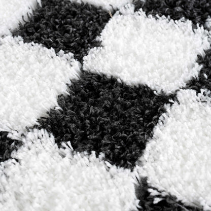 Atira Black &amp; White Checkered Area Rug