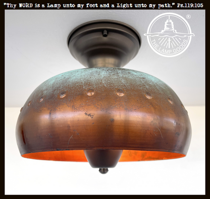 Copper Farmhouse Ceiling Light | 10" Wide