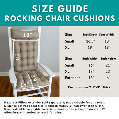 Shoreline Navy Blue Porch Rocker Cushions Latex Foam Fill