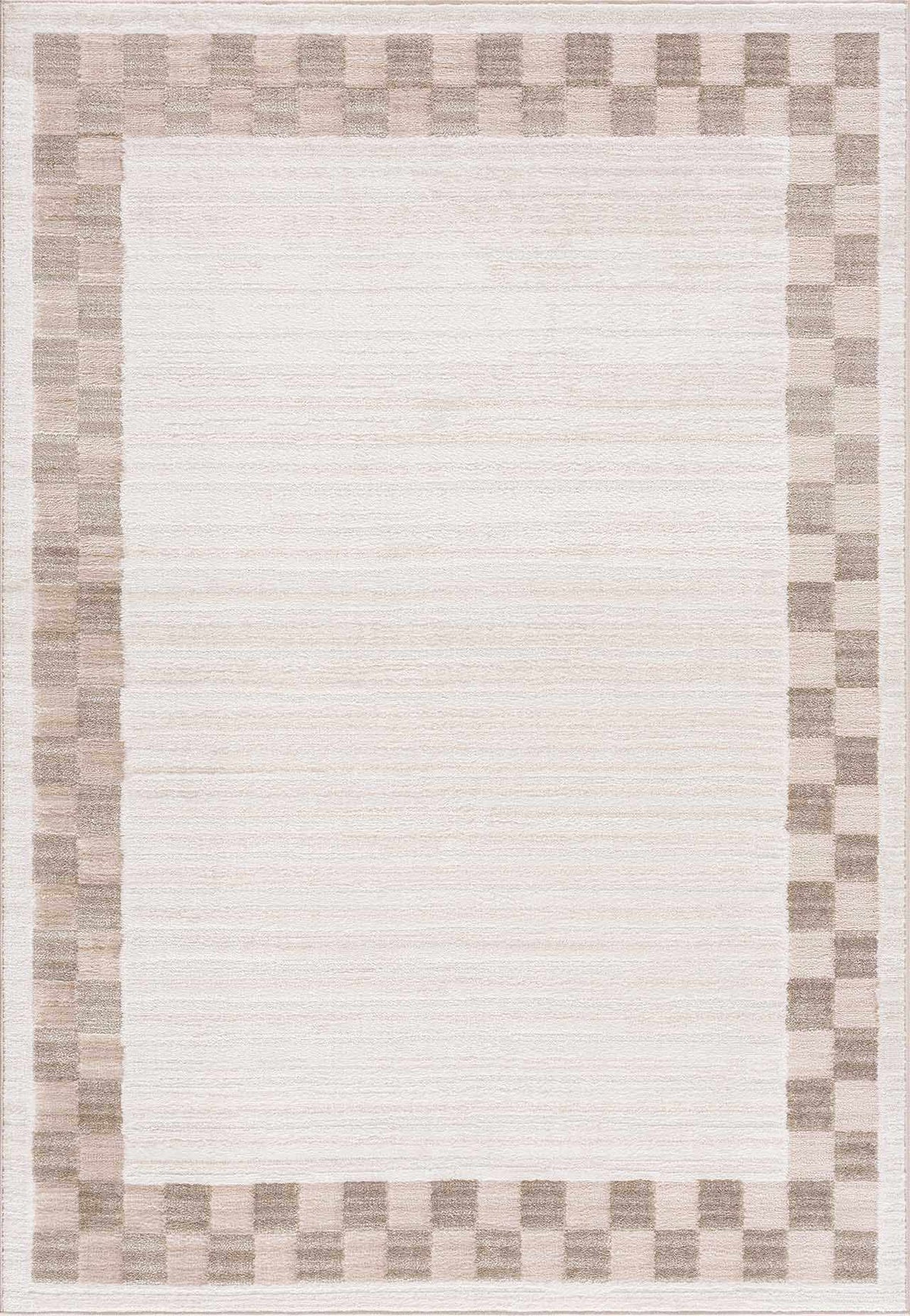 Azrika Beige Checkered Washable Rug - Clearance