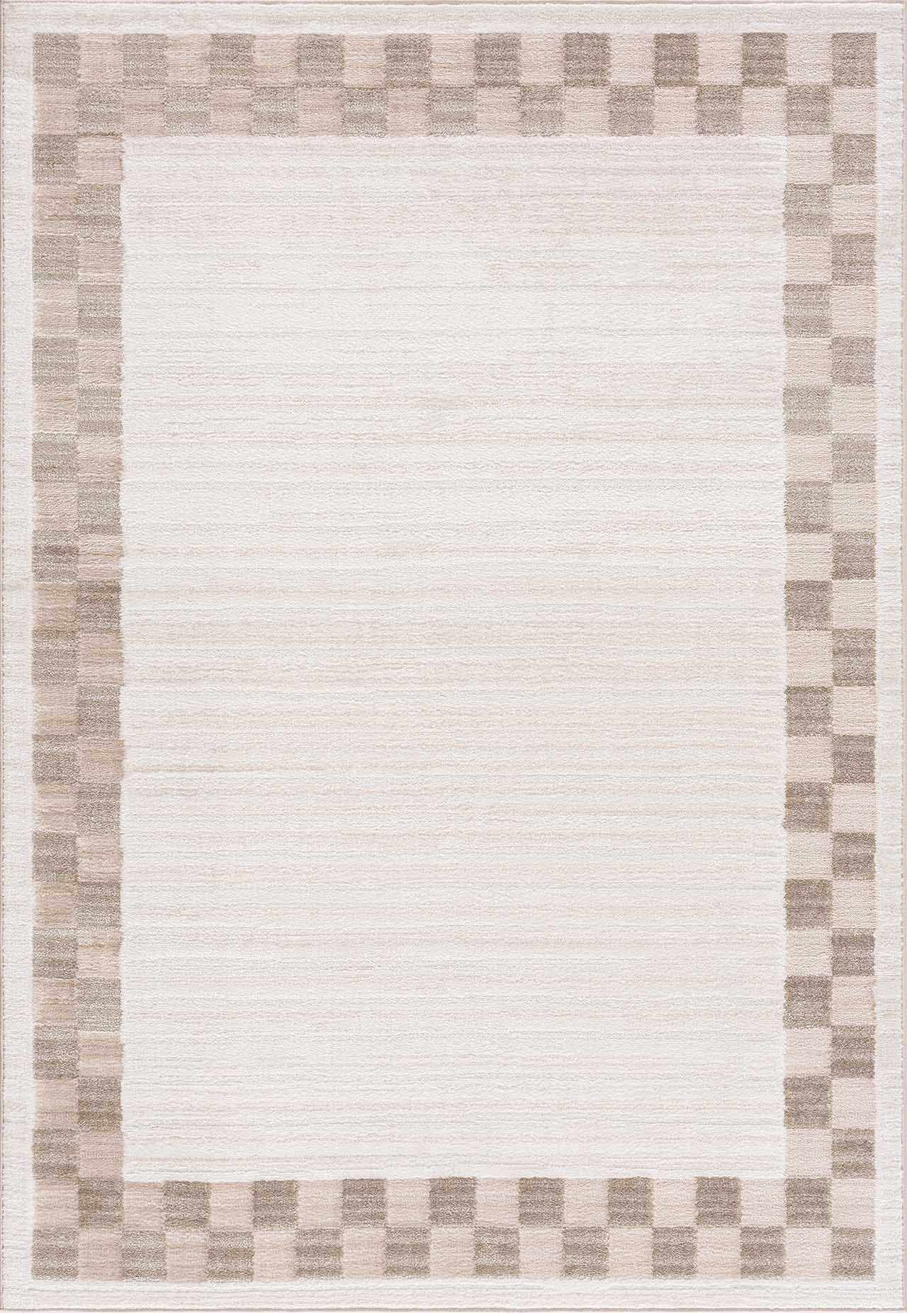 Azrika Beige Checkered Washable Rug - Clearance