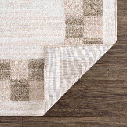 Azrika Beige Checkered Washable Rug - Clearance