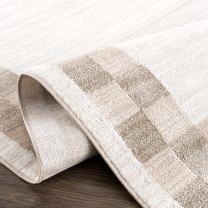 Azrika Beige Checkered Washable Rug - Clearance