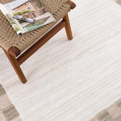 Azrika Beige Checkered Washable Rug - Clearance