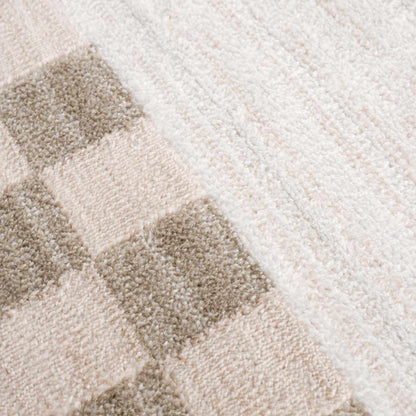 Azrika Beige Checkered Washable Rug - Clearance