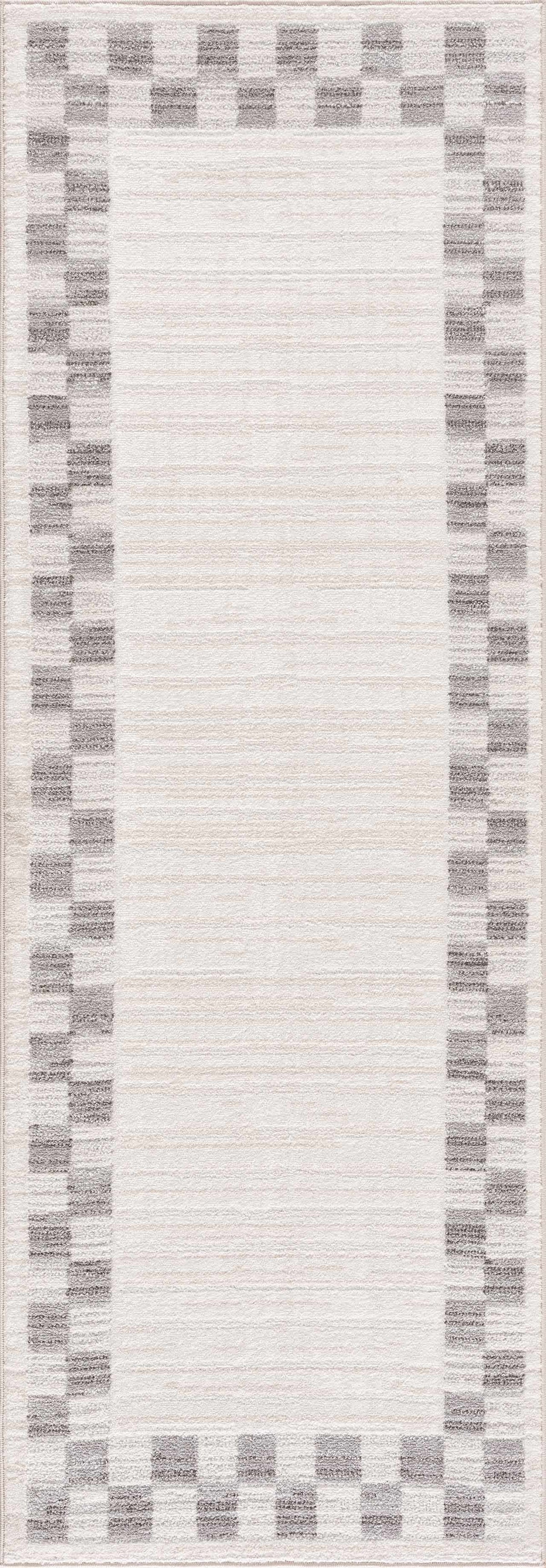 Azrika Gray Checkered Washable Rug - Clearance