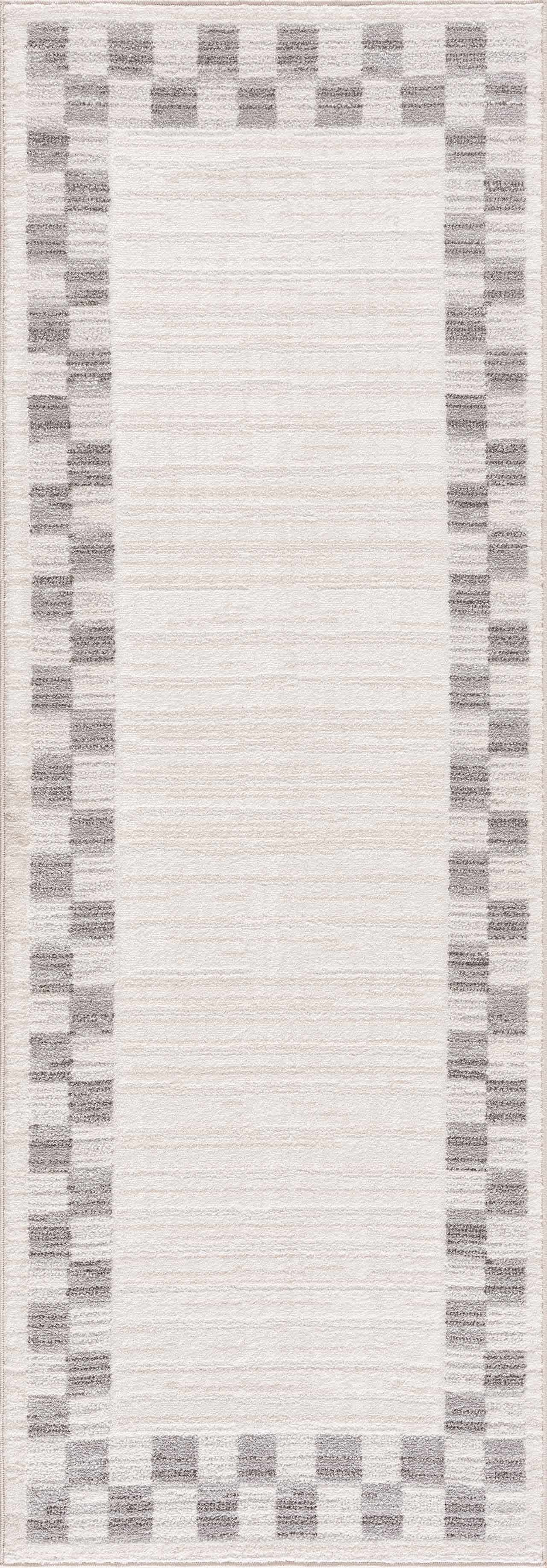Azrika Gray Checkered Washable Rug - Clearance