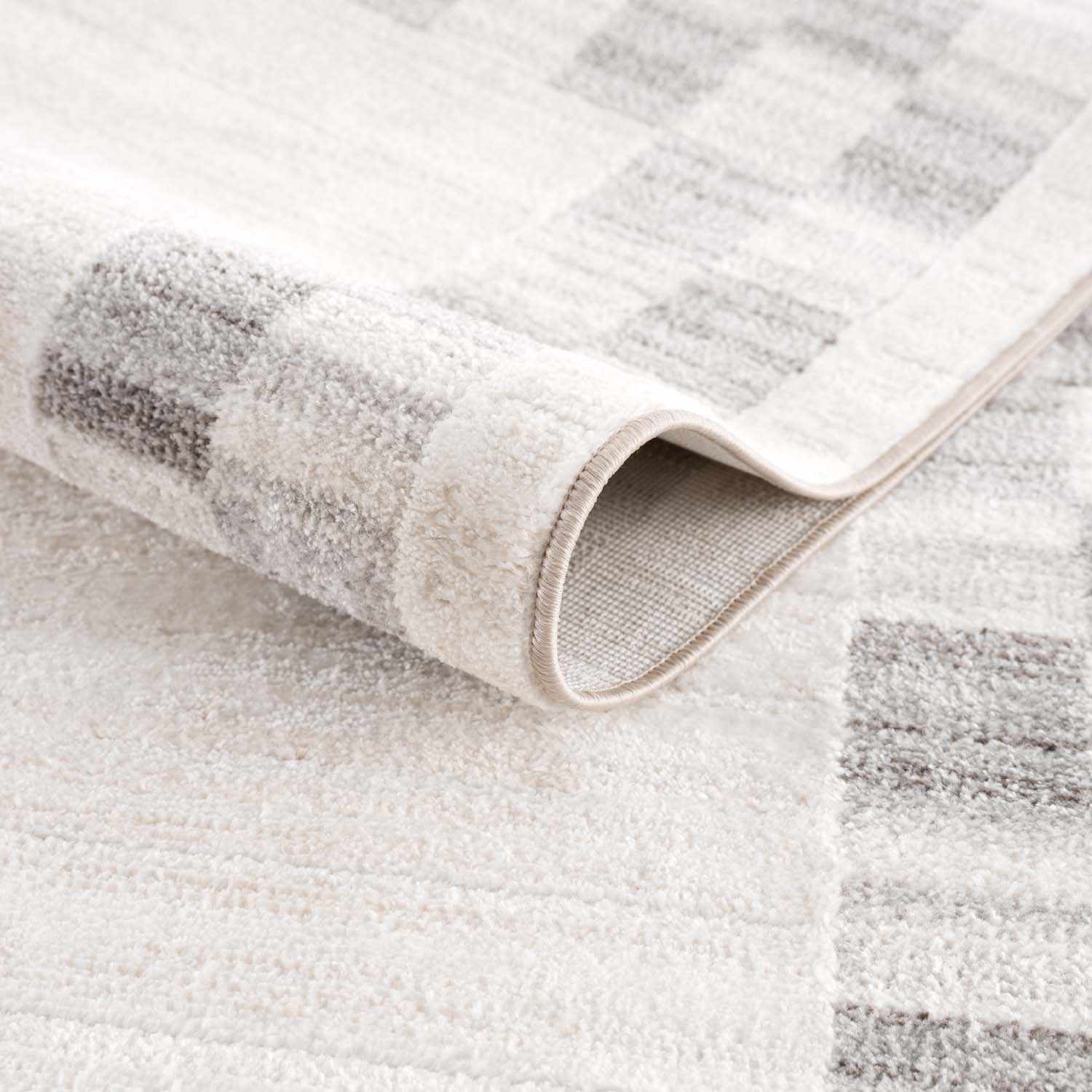 Azrika Gray Checkered Washable Rug - Clearance