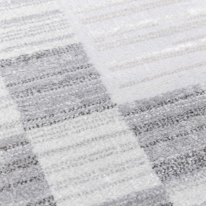 Azrika Gray Checkered Washable Rug - Clearance