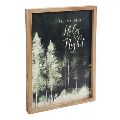 Evergreen Christmas Gold Framed Art - Silent Night