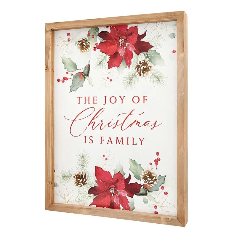 Christmas Poinsettia Framed Art - The Joy of Christmas