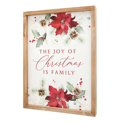 Christmas Poinsettia Framed Art - The Joy of Christmas