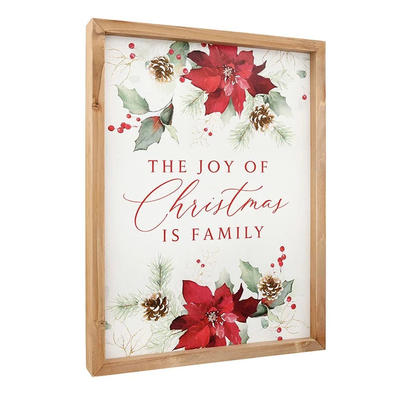 Christmas Poinsettia Framed Art - The Joy of Christmas