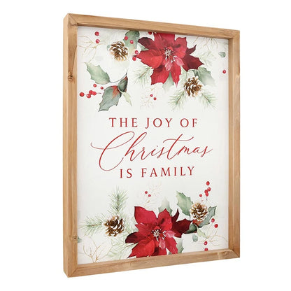 Christmas Poinsettia Framed Art - The Joy of Christmas