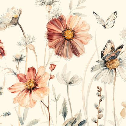 Wildflower Dreams Wallpaper (Cream)