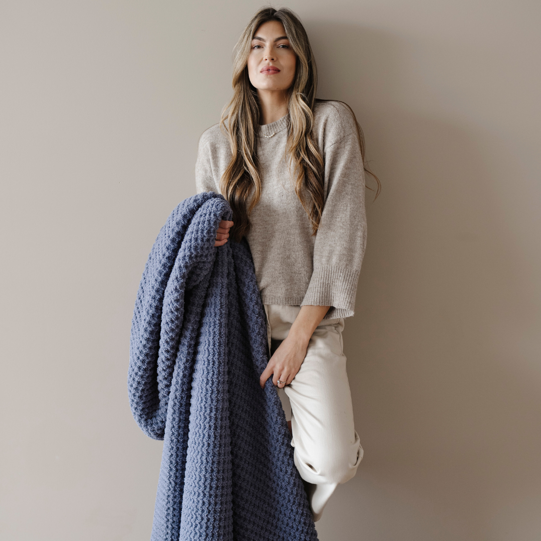 WAFFLE KNIT XL THROW BLANKETS