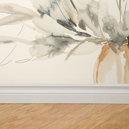 Wildflower Dreams Wallpaper (Cream) - 18 FT H X 17.4 FT W LUXE