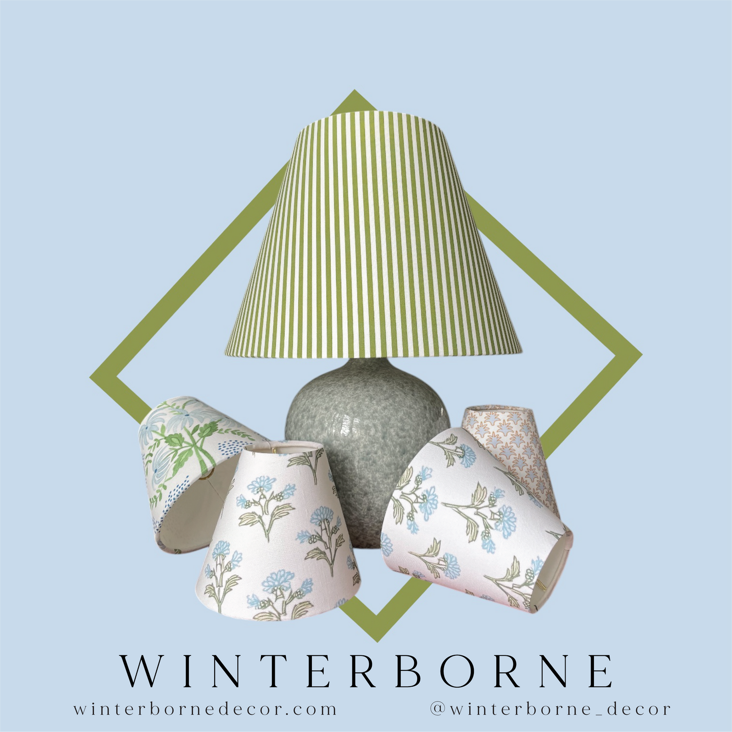 Blue Floral Sconce Shade in Sprig