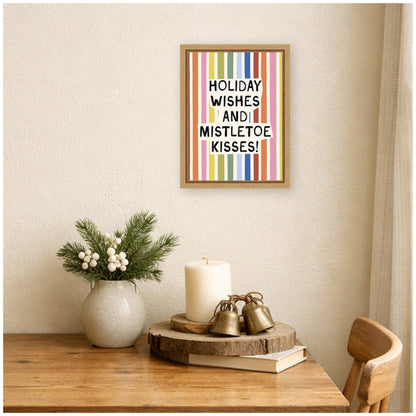 Holiday Wishes by Kikiandnim Framed Canvas Wall Art Print