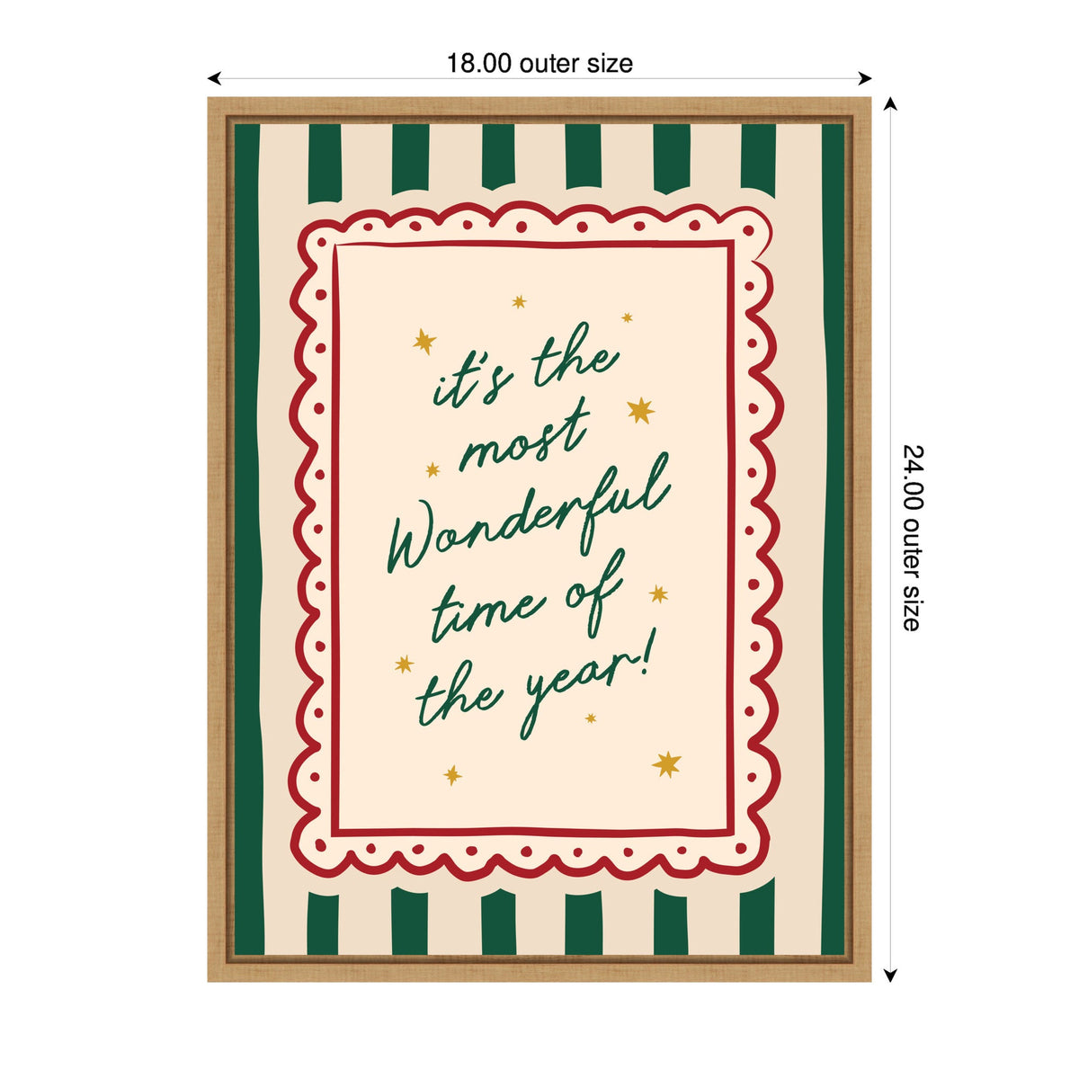 Most Wonderful Time Christmas by Lucky Guava Framed Canvas Wall Art Print
