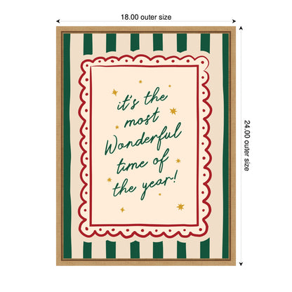 Most Wonderful Time Christmas by Lucky Guava Framed Canvas Wall Art Print