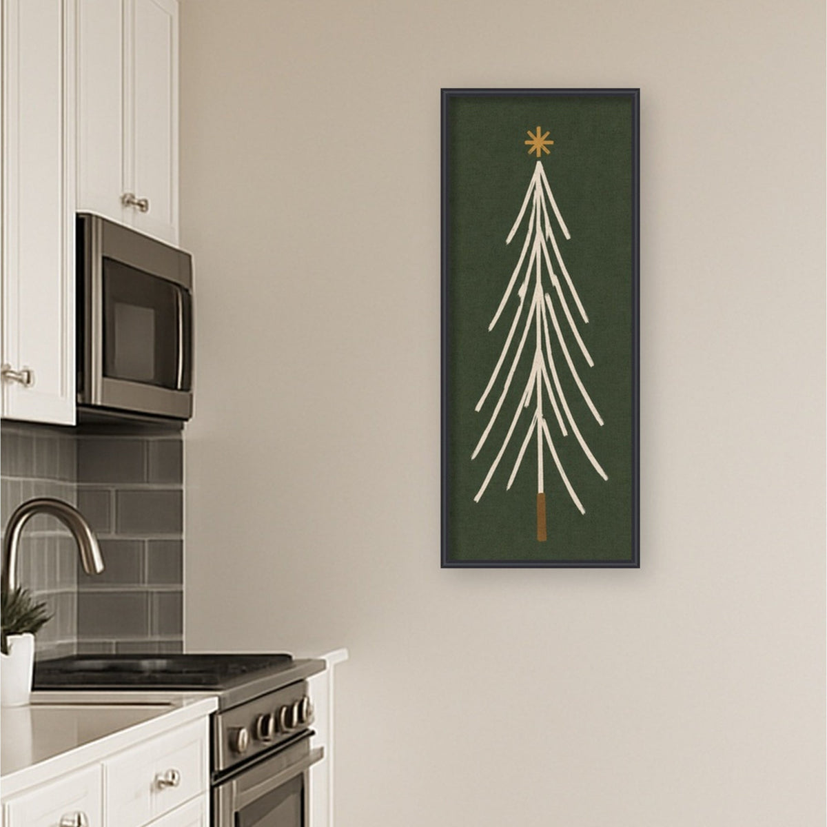 Kate and Laurel Framed Fabric Pinboard Minimalist Tree Panel