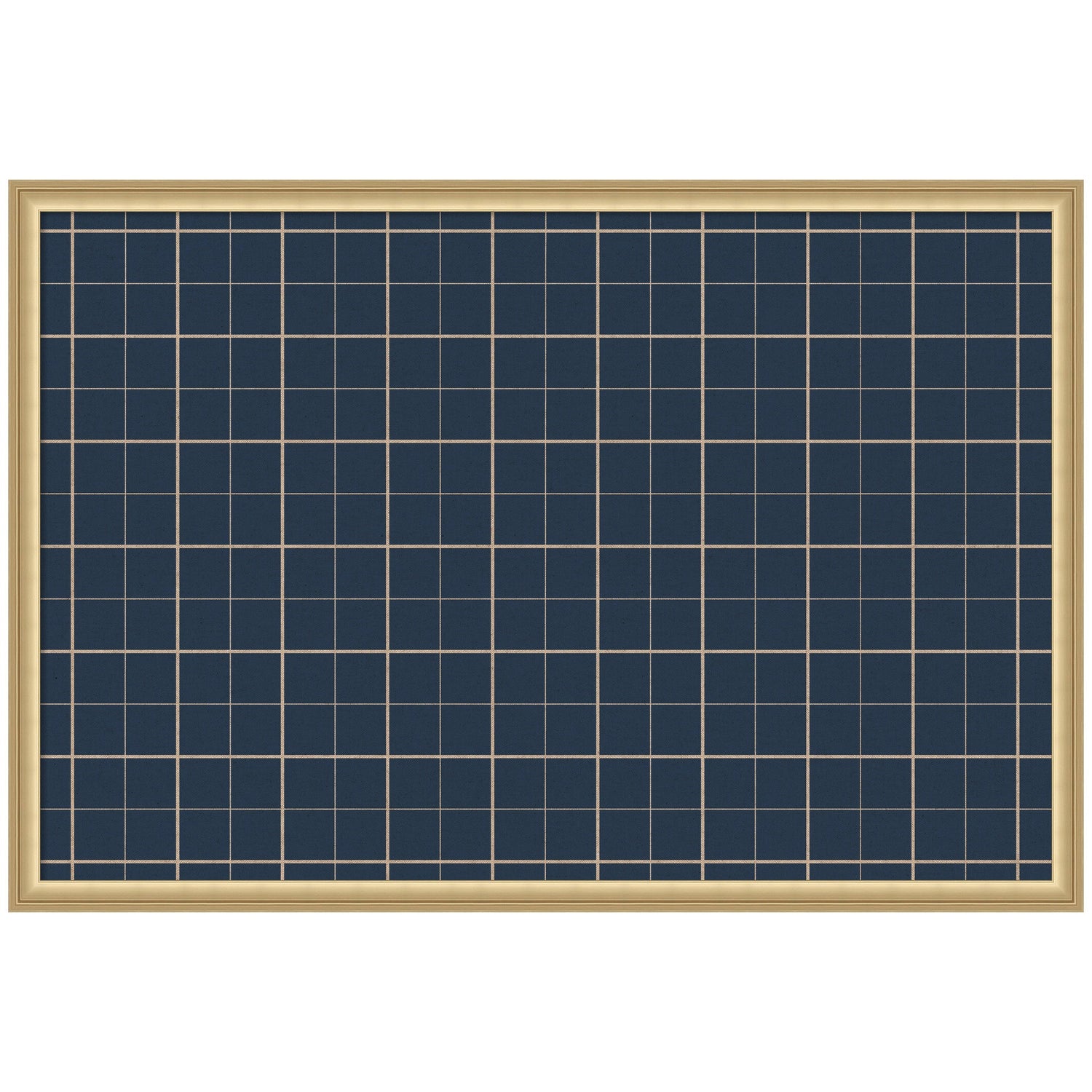 Framed Fabric Pinboard Navy Blue Plaid Wall Organization